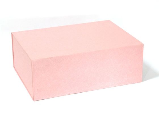 Caixas de presente de papel recicladas dobráveis do retângulo do rosa