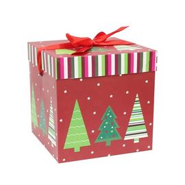 Impressão feita sob encomenda de empacotamento do logotipo das caixas do ornamento luxuoso do Natal do quadrado do cartão